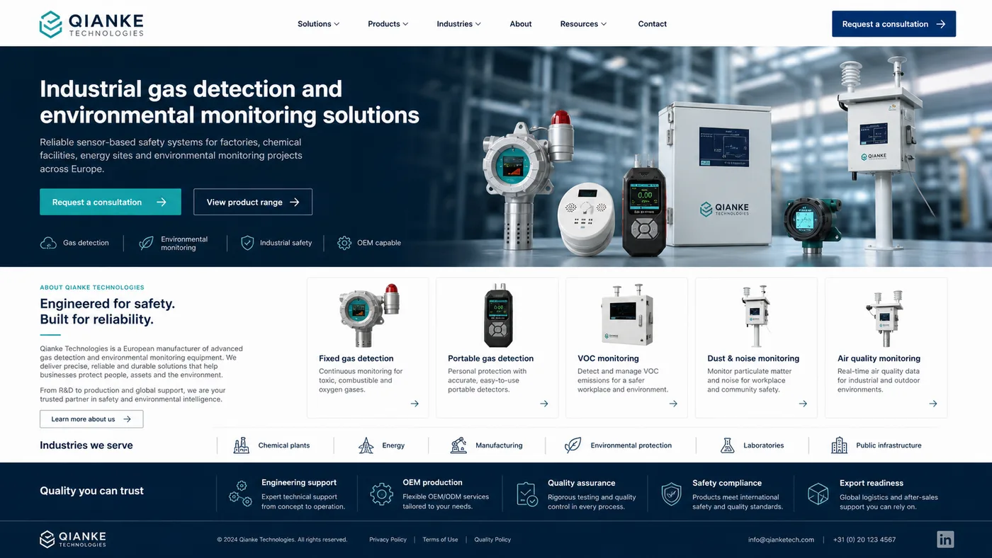 Qianke Technology: industrial gas detection after
